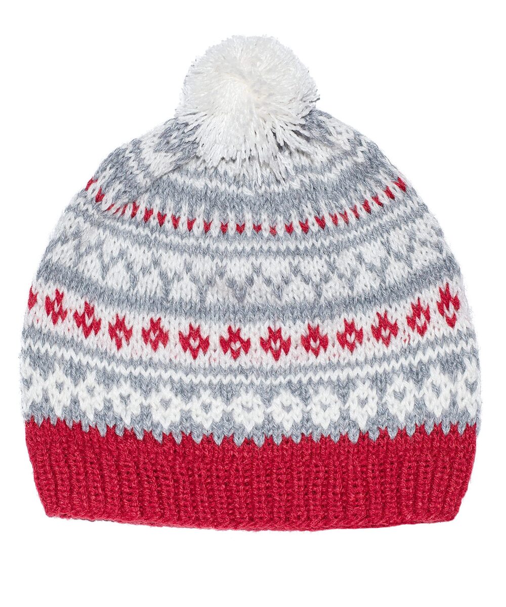 3391 Christmas Alpaca Beanie Hat with Pom Pom - Handmade with Peruvian